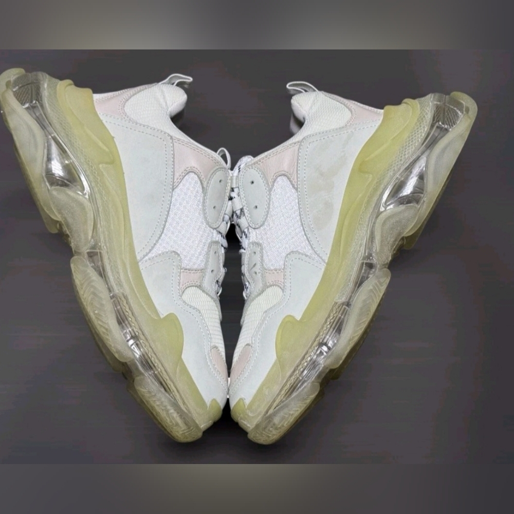 Balenciaga Men White Triple S Clear Sole Lw Top Sneakers EU 44 Size 11 US - Picture 8 of 10